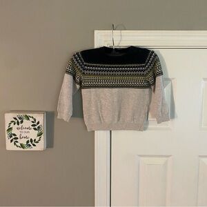 Fagottino Baby Boy Fair Isle Holiday Sweater Navy Blue Gray 12 - 18 Months